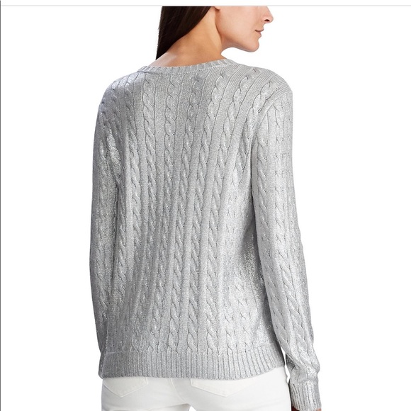 Ralph Lauren silver long sleeve sweater. Size M - Picture 8 of 8